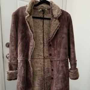 Express 100% Leather knee length coat